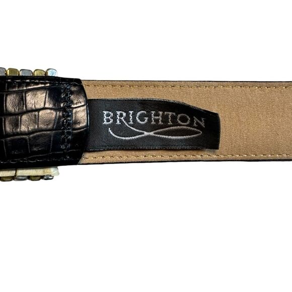 Brighton Classics Women's Black Lizard Crocodile Leather 4B714 Size Medium (30) - Picture 4 of 5